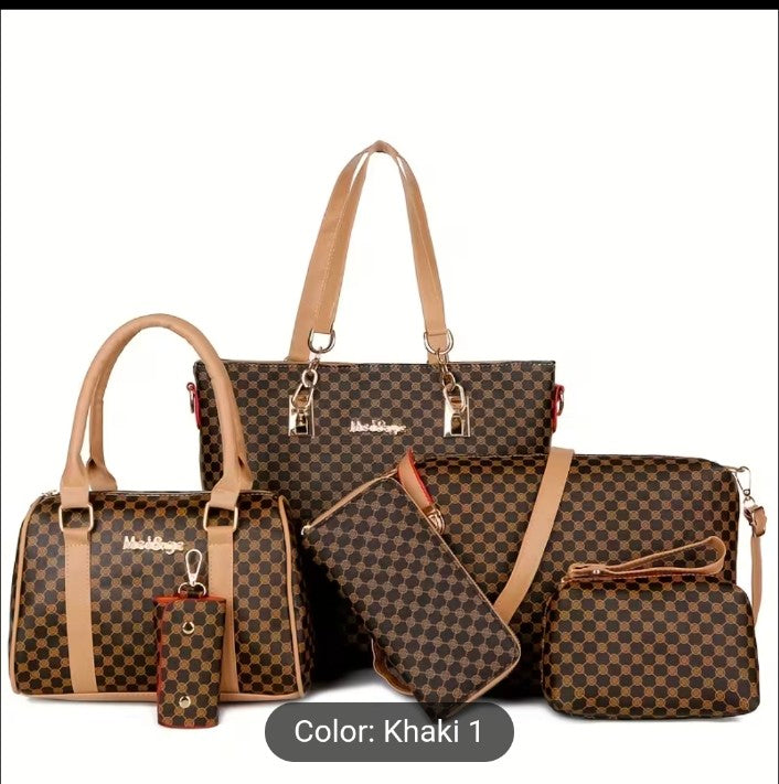 Conjunto 6 Bolsos Mujer Geométricos Urbanos con Cremallera