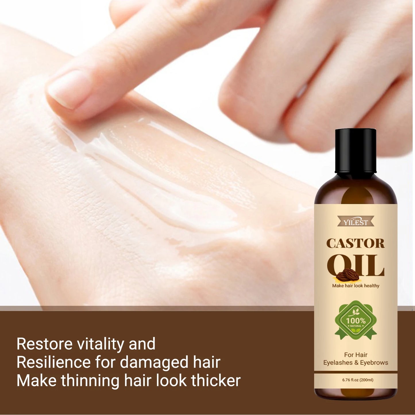 Aceite Ricino Puro 100% Natural Prensado Frío 200ml