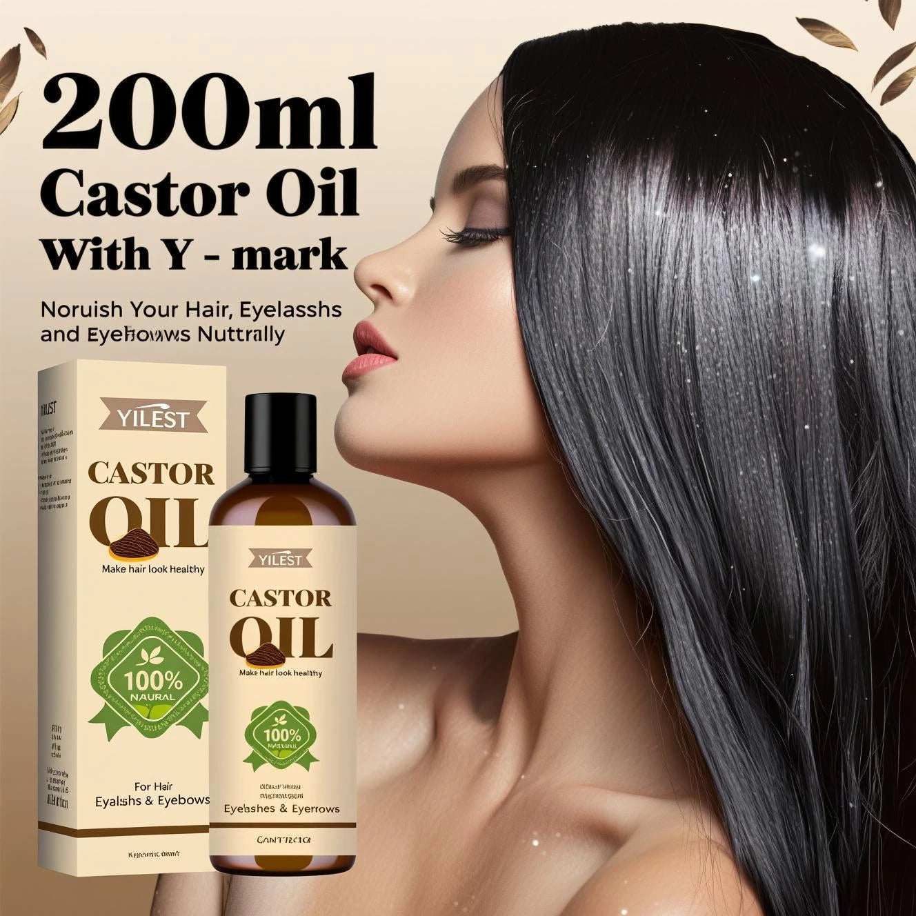 Aceite Ricino Puro 100% Natural Prensado Frío 200ml